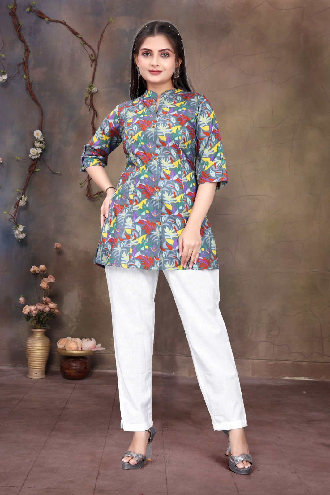 blue cotton women tunics