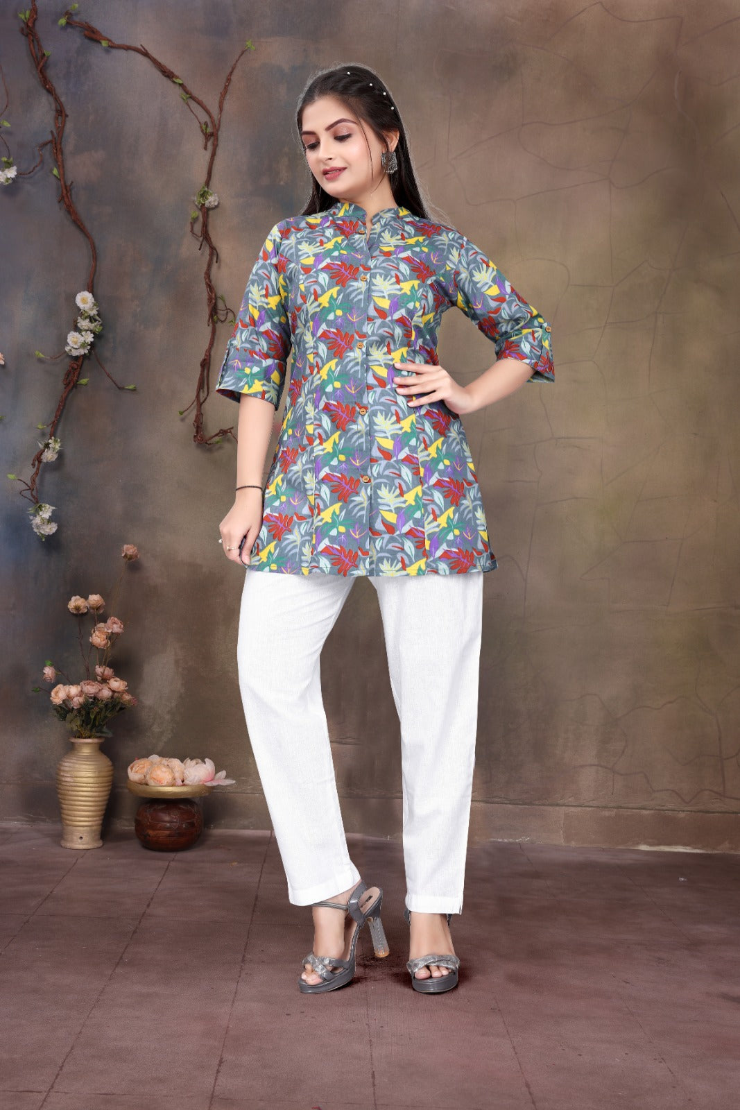 blue cotton women tunics